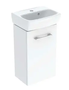 Geberit Selnova Square - Skrinka s umývadielkom, 36x65x25 cm, 1 dvierka, L/P, lesklá biela 502.742.00.1