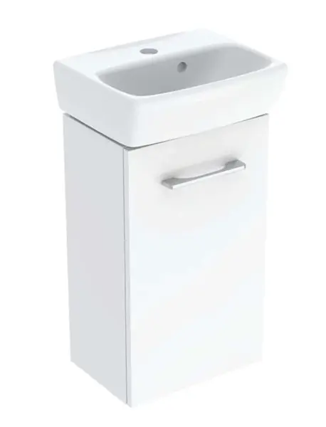 Geberit Selnova Square - Skrinka s umývadielkom, 36x65x25 cm, 1 dvierka, L/P, lesklá biela 502.742.00.1