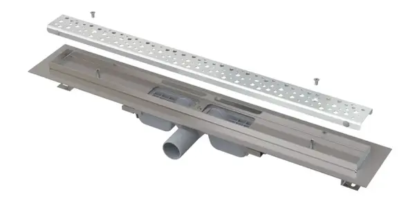 Alcadrain Odtokové žlaby - Sprchový žlab Antivandal Low 55 cm, s roštem, nerez mat APZ111-550M