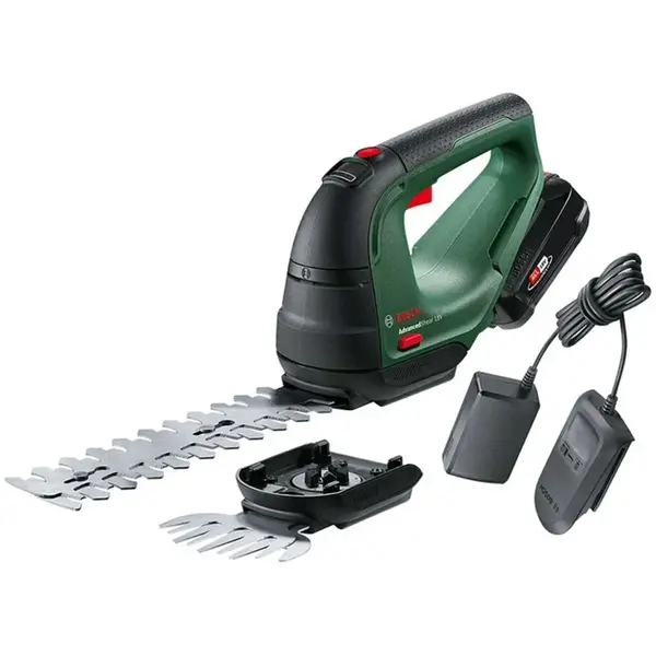 Bosch Zahradní technika - 18V AKU nůžky na keře a trávu, 1x aku 2,0 Ah Li-Ion, nabíječka 0600857000
