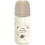 Suavinex Wonderland SX Pro Physiological Anti-Colic Glass sklenená dojčenská fľaša M Medium Flow 3 m+ Cream 240 ml