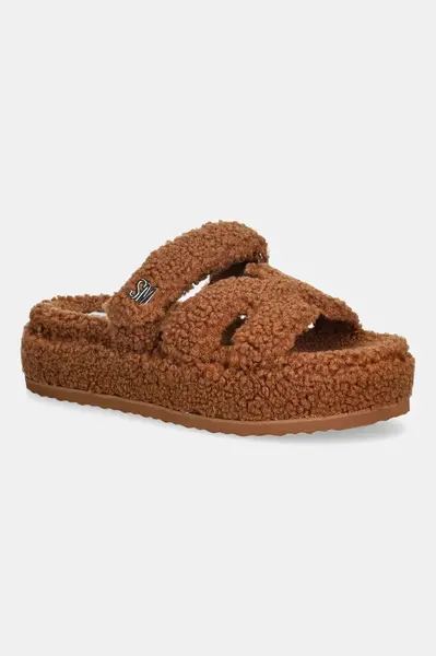 Pantofle Steve Madden Bigmissile-F hnědá barva, 11004961