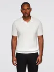 Ombre Men's cotton structured knit polo shirt - broken white