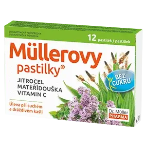 Müllerovy pastilky s jitrocelem a mateříd.12ks ZP