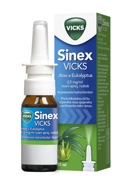 Sinex Vicks aloe+eukal 0.5mg/ml nos.spr.1x15ml/7.5