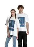 Meatfly unisex tričko Junglist Blue Leaf | Bílá | Velikost S/M | 100% bavlna
