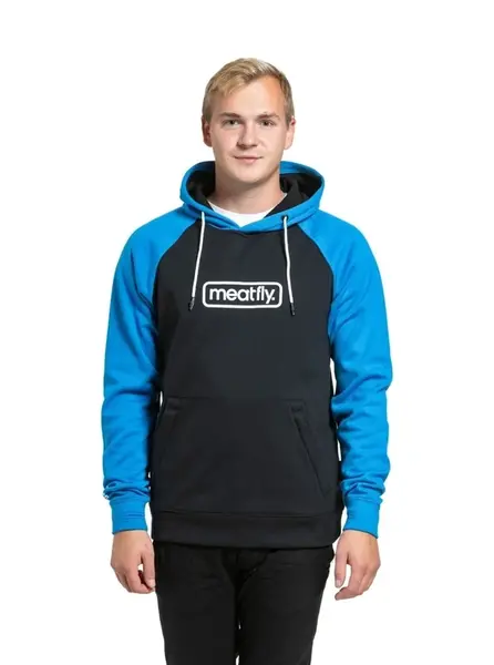 Meatfly pánská technická mikina Gravel Bright Blue / Black | Černá | Velikost M