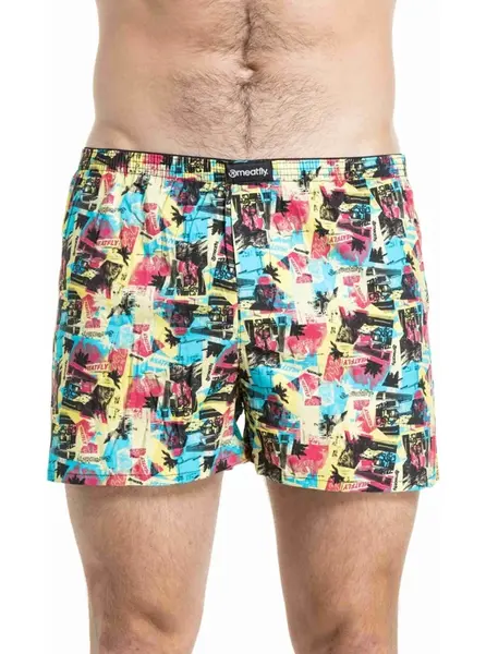 Pánské trenýrky meatfly agostino double pack žlutá/modrá xl