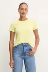 Bavlněné tričko Pinko žlutá barva, 100355 A227