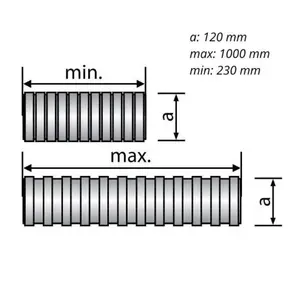 Potrubí flexo Al – Ø 125 x 300 – 1000 mm 0601