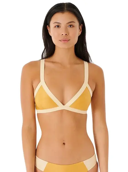 Rip curl dámský horní díl plavek Mirage Colour Block Tri Gold | Zlatá | Velikost S