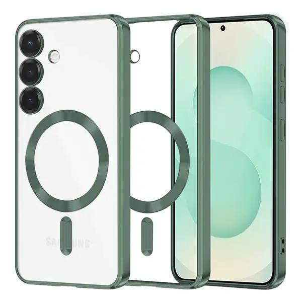 Techsuit Luxury Crystal MagSafe, Samsung Galaxy S25 Plus, tmavě zelený