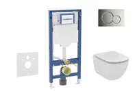 Geberit Duofix - Set predstenovej inštalácie, klozetu Tesi a dosky, tlačidlo Sigma01, lesklý chróm SANI11CD1117