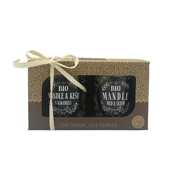 NATU Dárkový set mandle a kešu sweet BIO 330 g