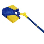 Teleskopická rohová metla s otočným kĺbom hlavicou – 4 m, plastová rukoväť a odolné štetiny