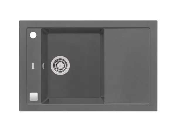 Alveus Formic - Granitový drez 76x50 cm, s ovládaním odtoku, steel 1108030
