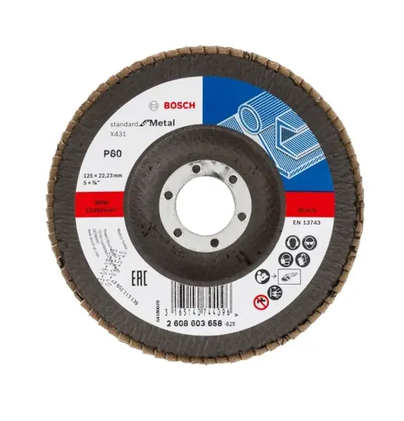 Bosch Príslušenstvo - Lamelový brúsny kotúč, P80, priemer 125 mm 2608603658