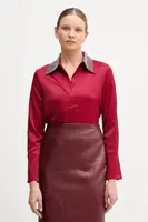 Košile Joseph Ribkoff dámská, vínová barva, regular, s klasickým límcem, 254926