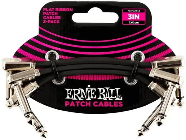 Ernie Ball 3" Flat Ribbon Patch Cable 3-Pack