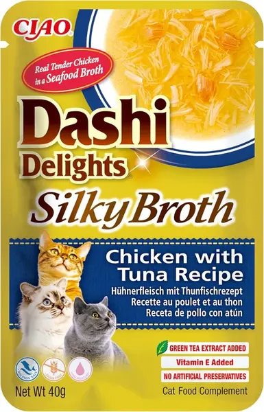 Inaba Dashi Delights Silky Broth vlhké krmivo pro kočky - kuře s tuňákem 40 g