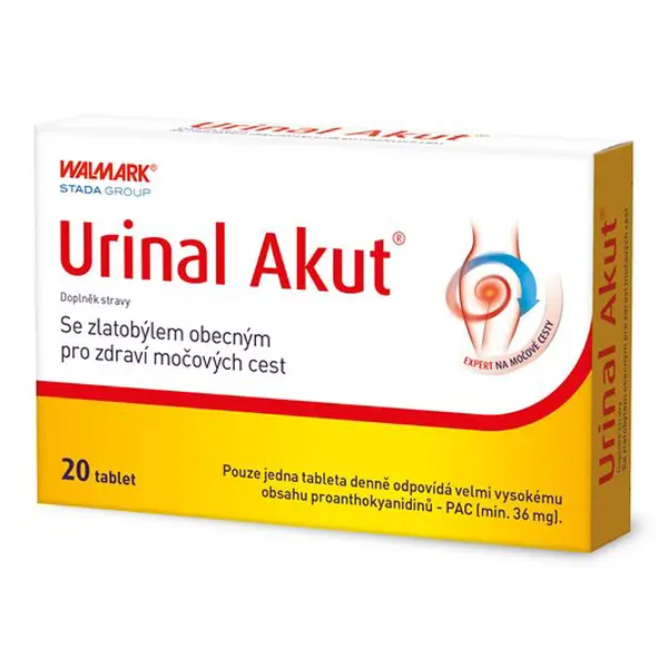 Urinal Akut, rychlá podpora zdraví močových cest, extrakt z brusinek 20 tablet