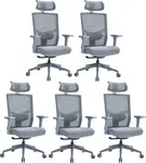 LTC 5PACK Ergonomická kancelárska stolička VICTORY ERGO sivá (5 ks)