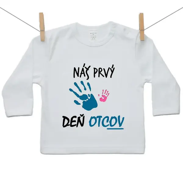 Boodyy Tričko s dlhým rukávom Náš prvý deň otcov (dievča) 128 (7-8 rokov)