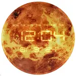 Nástenné hodiny LED – Planéta Mars 32 cm, oranžové