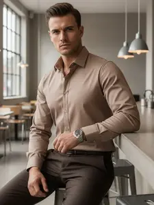 Pánská hladká košile slim fit