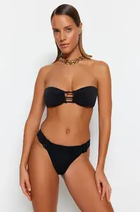 Trendyol Normální spodní díl plavek s černými doplňky