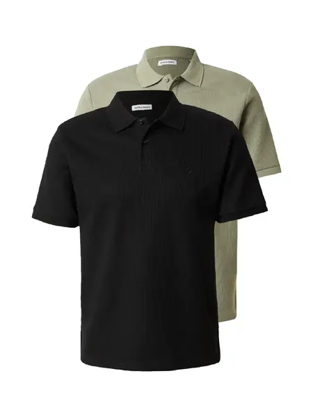 JACK & JONES Tričko 'JJEAUSTIN'  olivová / čierna