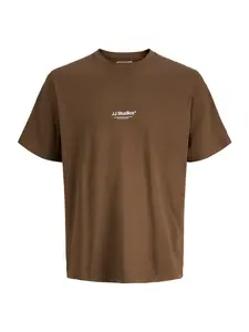 JACK & JONES Tričko 'JJESoho'  čokoládová / biela