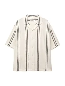 Pull&Bear Košeľa  nebielená / čierna