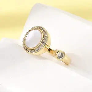 Brass Micro Pave Cubic Zirconia Open Cuff Rings