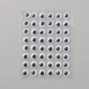 Flat Round Plastic Wiggle Googly Eyes Buttons DIY Scrapbooking Crafts Toy Accessories with Label Paster on Back