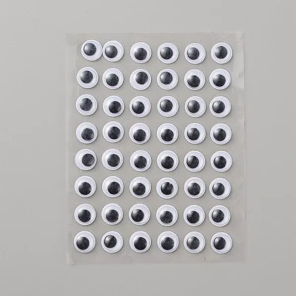 Flat Round Plastic Wiggle Googly Eyes Buttons DIY Scrapbooking Crafts Toy Accessories with Label Paster on Back