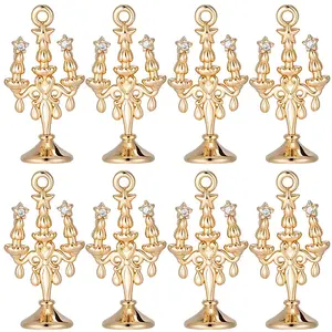 8Pcs Brass Micro Pave Cubic Zirconia Pendants