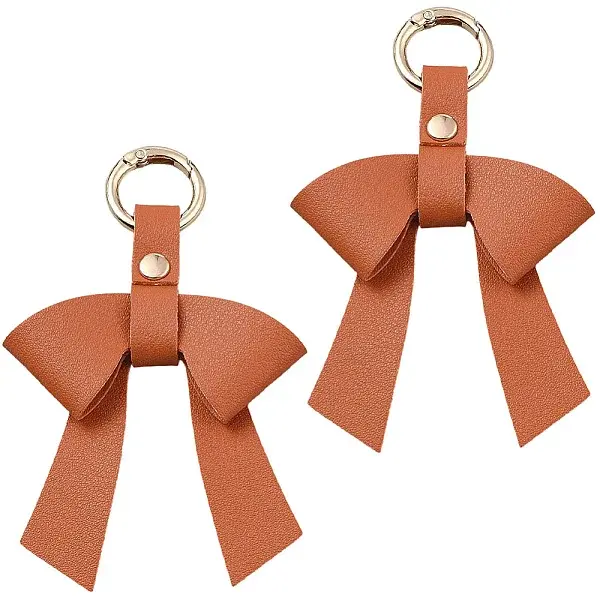 Bowknot PU Leather & Alloy Keychain