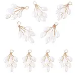 5Pcs Natural Cultured Freshwater Pearl Rice Beaded Grape Pendants