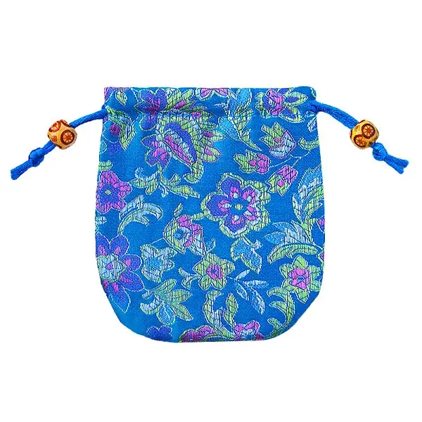 Chinese Style Flower Pattern Satin Jewelry Packing Pouches