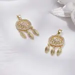 2Pcs Brass Micro Pave Cubic Zirconia Pendants