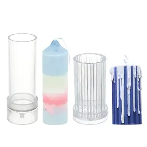 2 Pcs 2 Styles Plastic Candle Molds