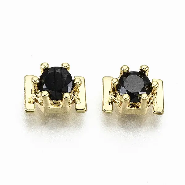 Brass Micro Pave Cubic Zirconia Cabochons