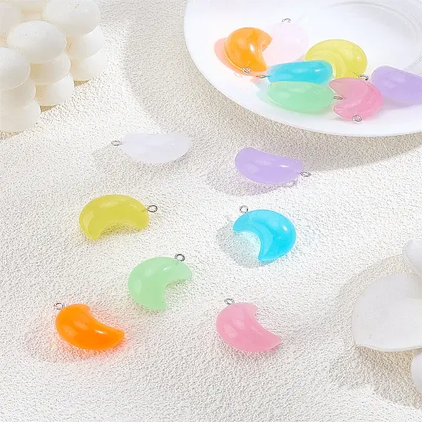 14Pcs 7 Colors Acrylic Pendants