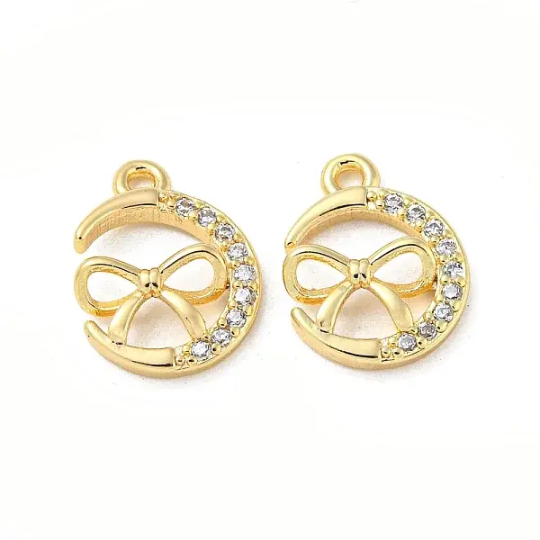 Brass Micro Pave Cubic Zirconia Charms