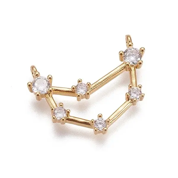 Brass Micro Pave Cubic Zirconia Pendants