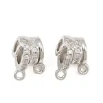 Brass Micro Pave Cubic Zirconia Tube Bails