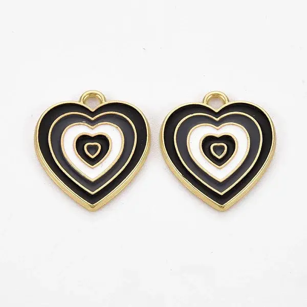 Rack Plating Light Gold Alloy Enamel Pendants