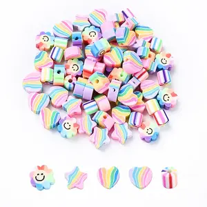 35Pcs 5 Styles Handmade Polymer Clay Beads