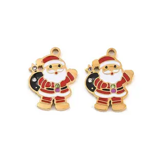 Christmas 304 Stainless Steel Enamel Pendants